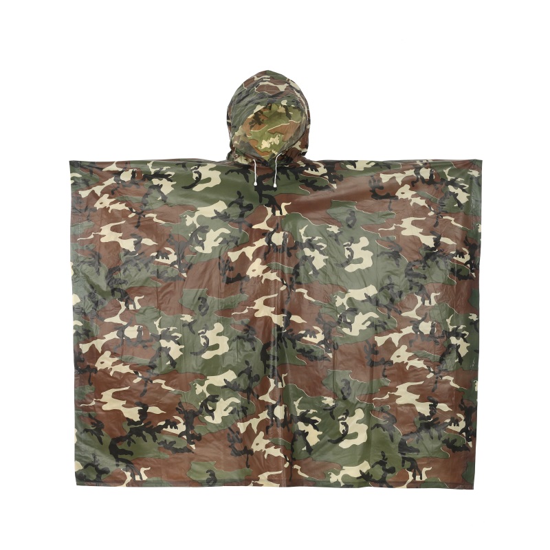 Factory customized new camouflage printing PVC poncho