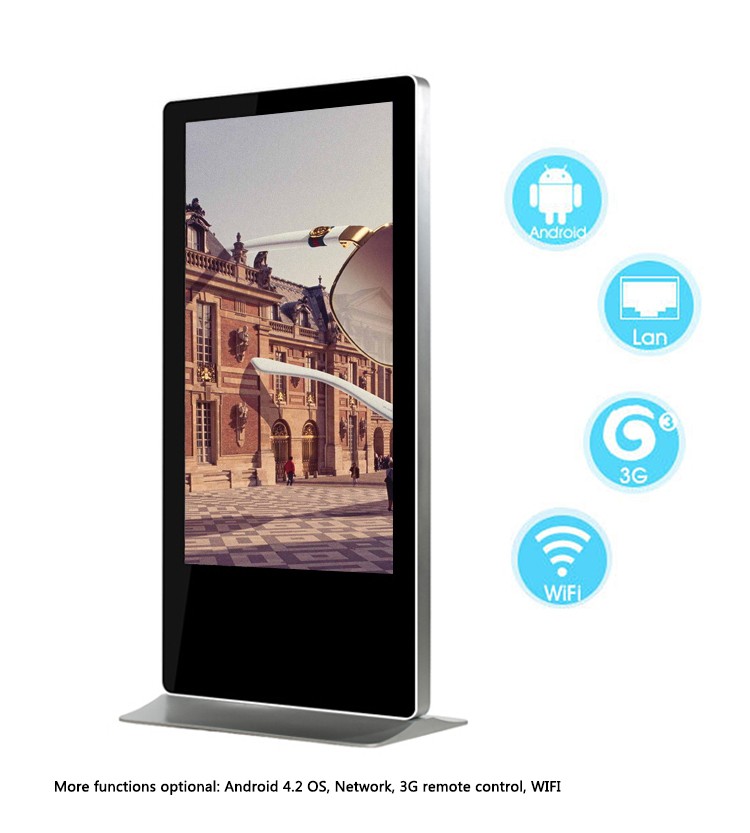 Customized Ultrathin White Touch Screen Android Floor Standing Digital Signage