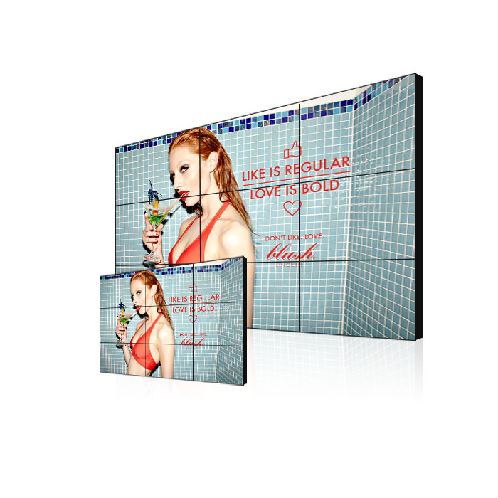 Full HD 46 inch DID 3*3 3*4  panel VGA input lcd video wall player, super mall advertising lcd video wall