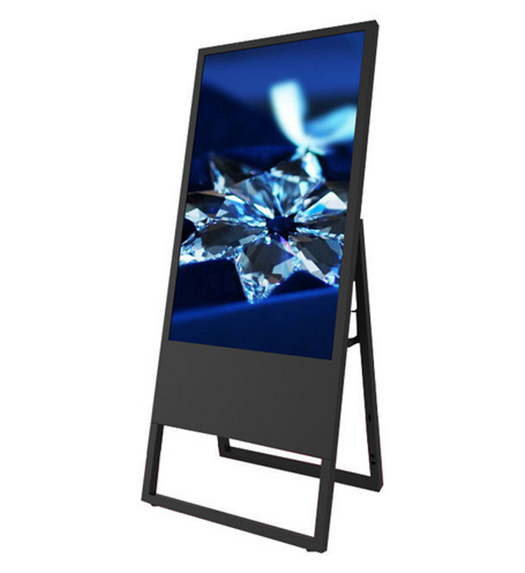  43 inch foldable lcd advertising floor standing portable digital signage bf video player