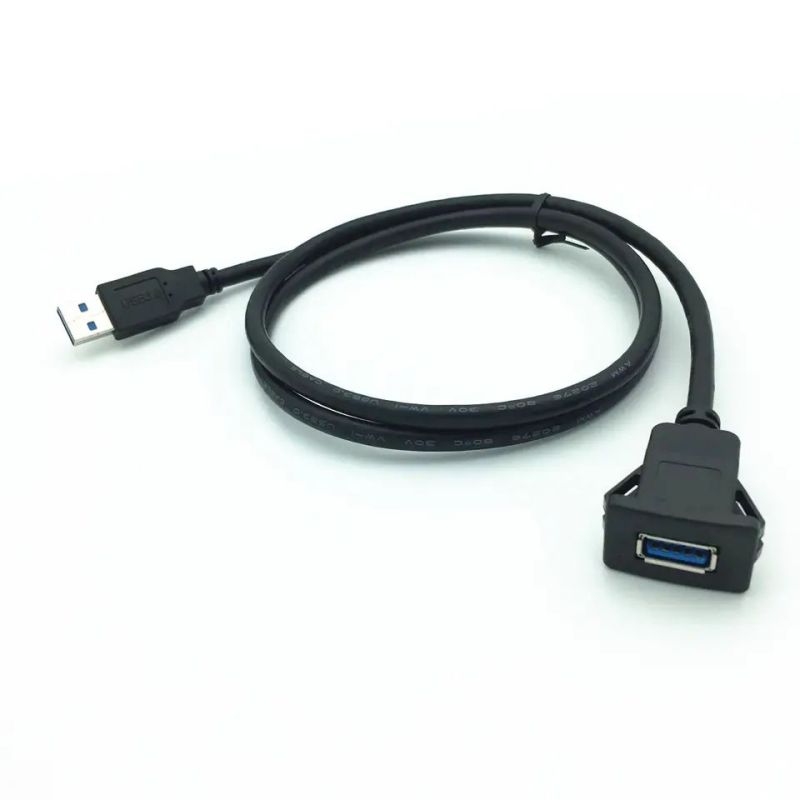 USB 3.0 Male to Female Snap-in Connectors Cable Angle AUX Flush Panel Mount Extension Cable