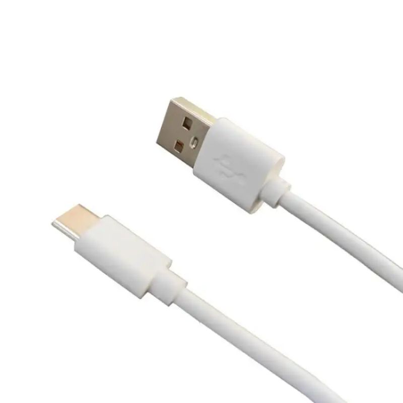 White USB 2.0 To Type C Data Transfer and Charge cord cable