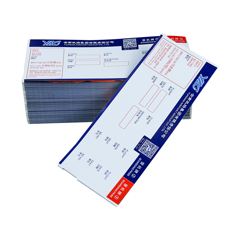 High quality airline thermal paper boarding pass flight tickets