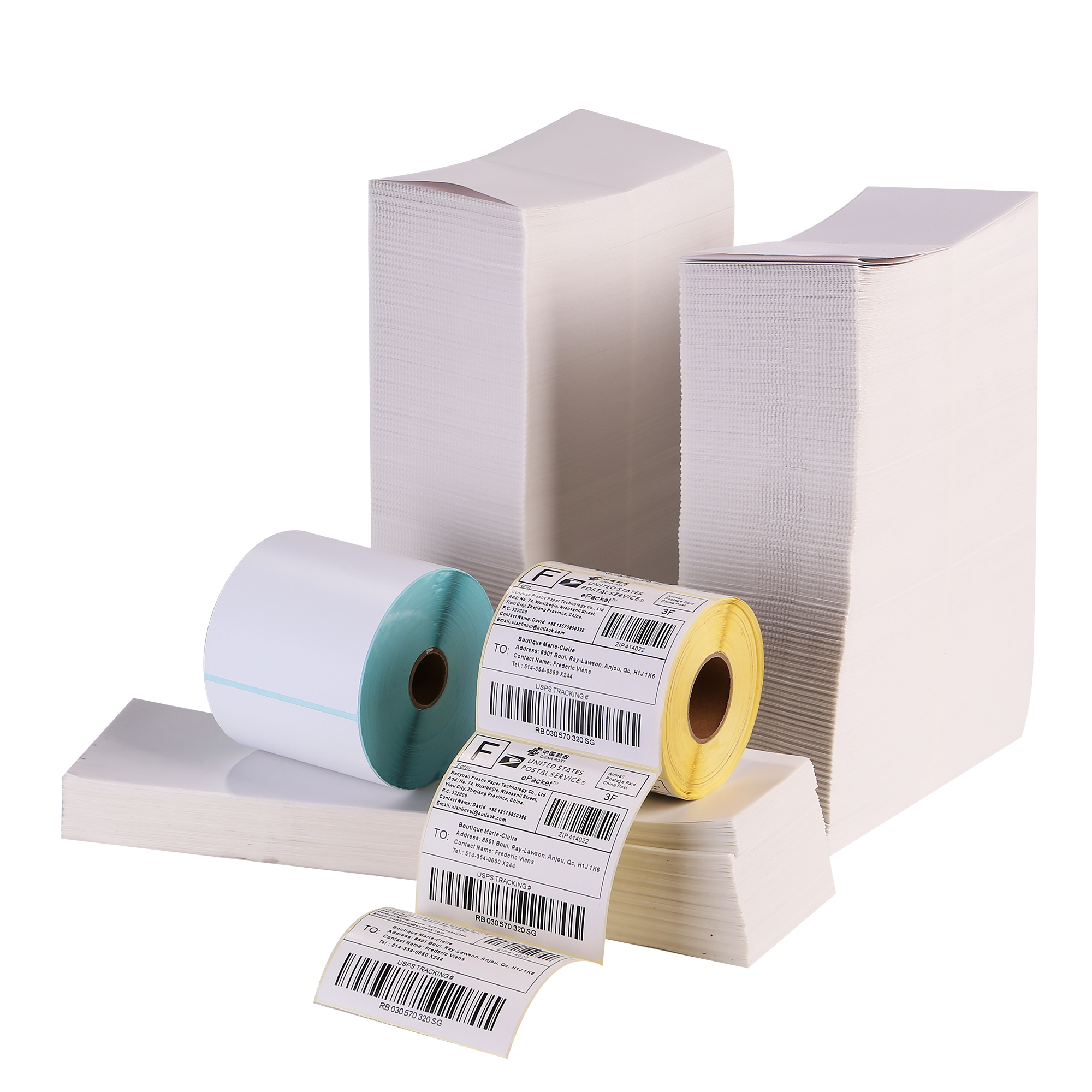 High quality a6 4"x6" white blank shipping thermal label