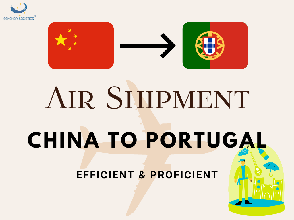 Air shipment China to Portugal cargo freight rates by Senghor Logistics