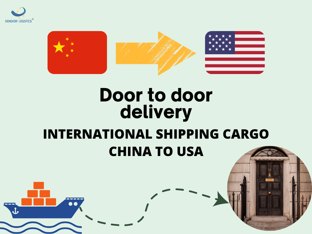 Door to door delivery international shipping cargo from China to USA by Senghor Logistics