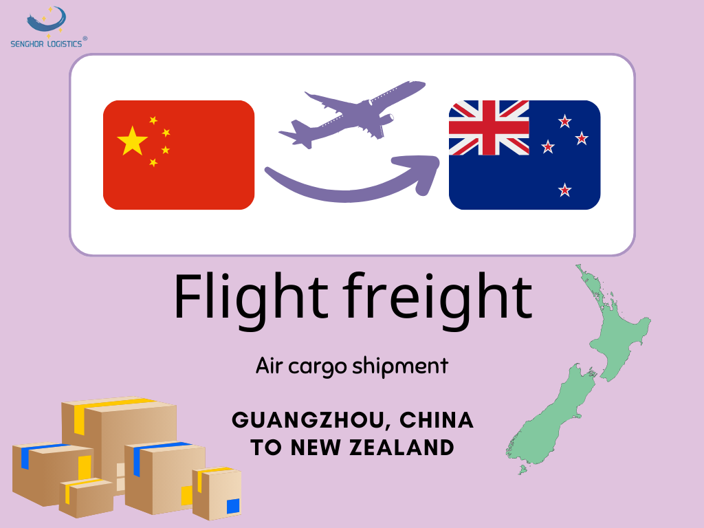 Flight freight air cargo shipment from Guangzhou China to New Zealand by Senghor Logistics