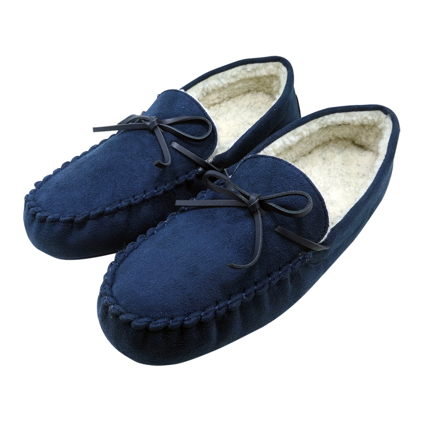 Men's Navy Warmly Winter Microsuede Slipper Shoes