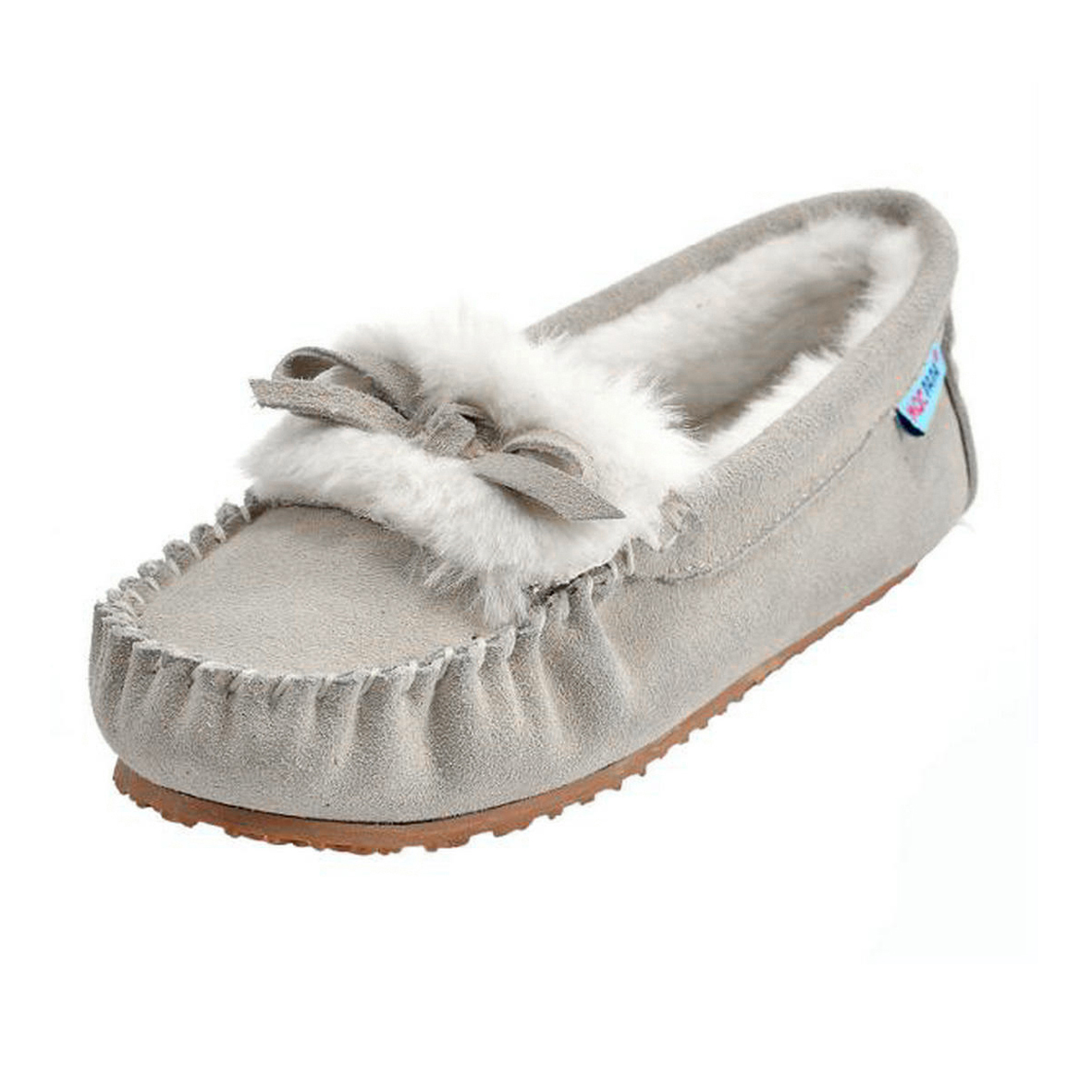 Children's Kids' Leather Moccasin Slippers