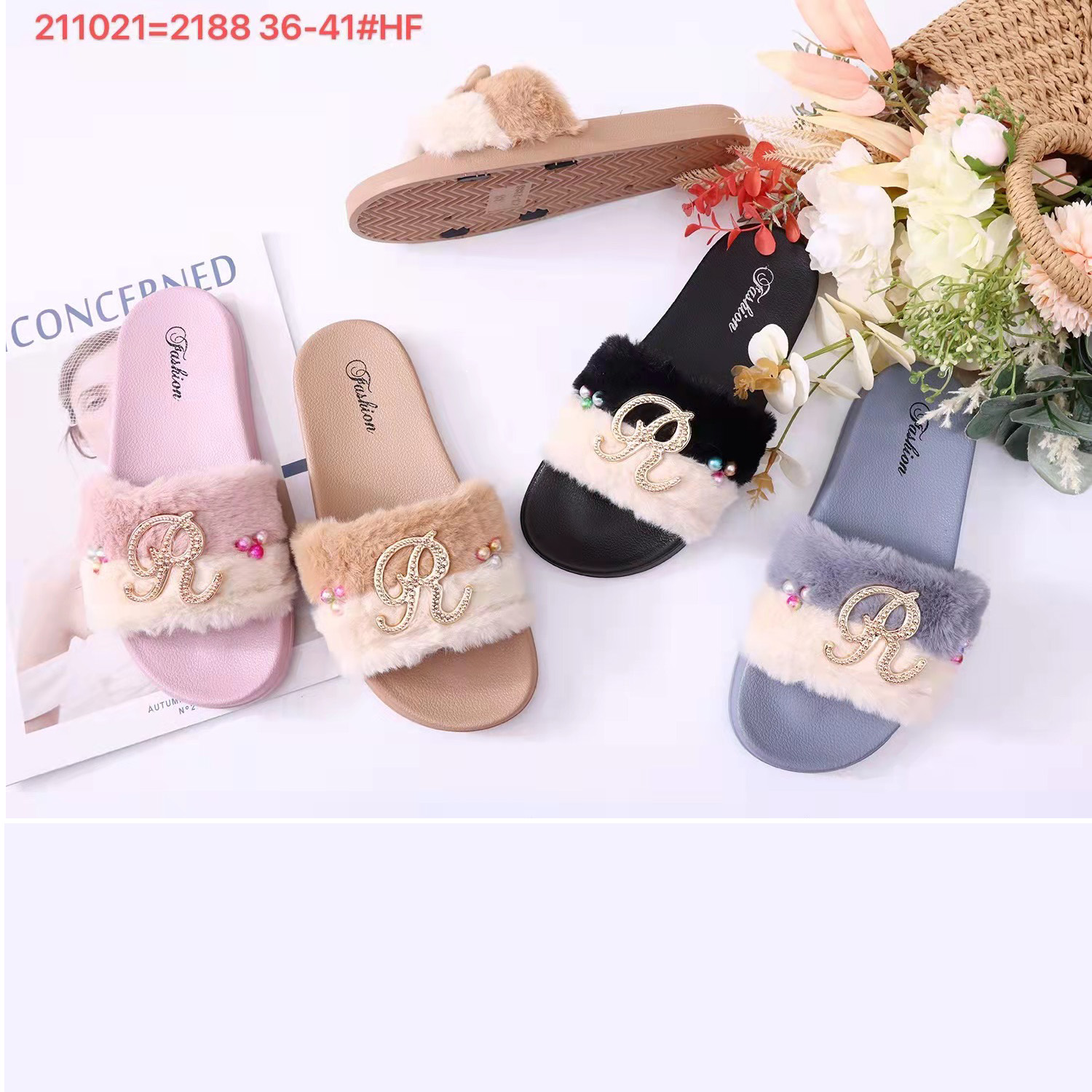 Women's Fur Slide Sandals 