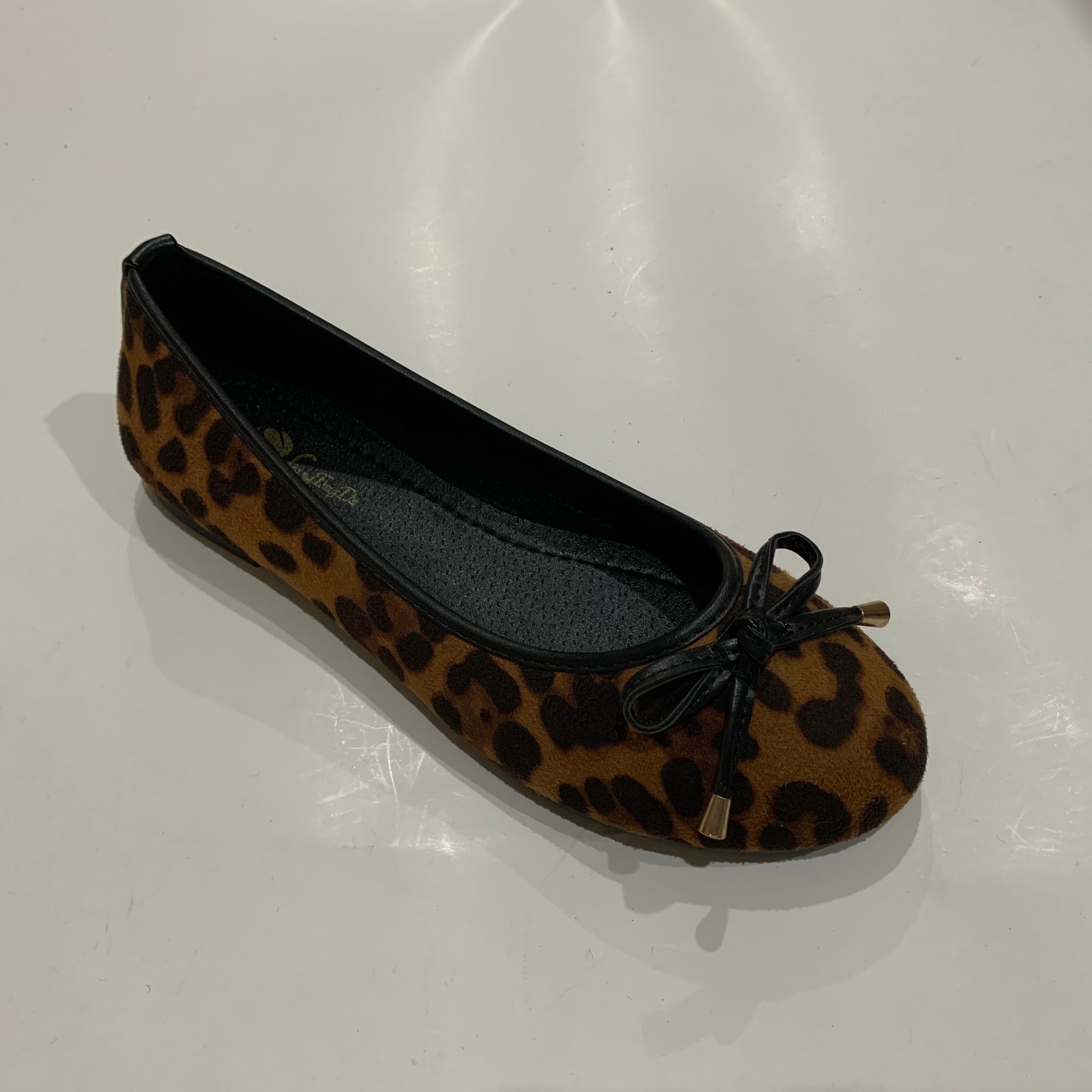 Women's Leopard Printed Ballet Flat With Bow