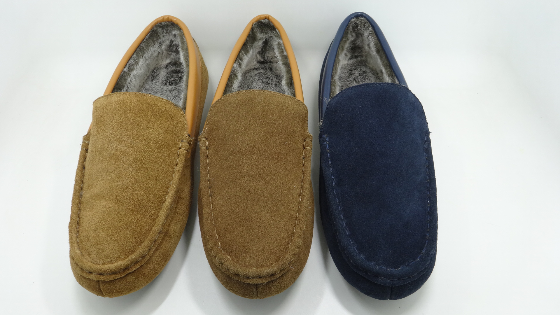  Men's Moccasin Slipper House Shoe with Indoor Outdoor Memory Foam Sole