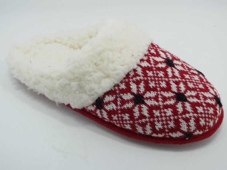 Women's Memory Foam Slippers Knitted Fur Collar House Shoes 
