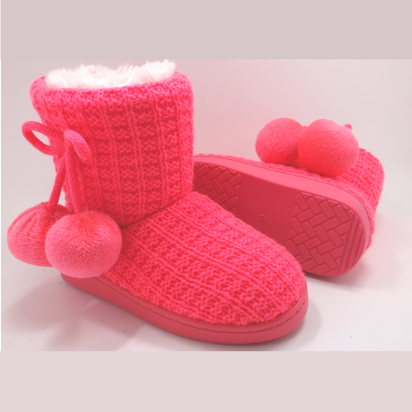 irls Slippers Boots Bedroom Bootie Shoes for Winter Warm Anti-Slip Plush Slippers for Little Kid 