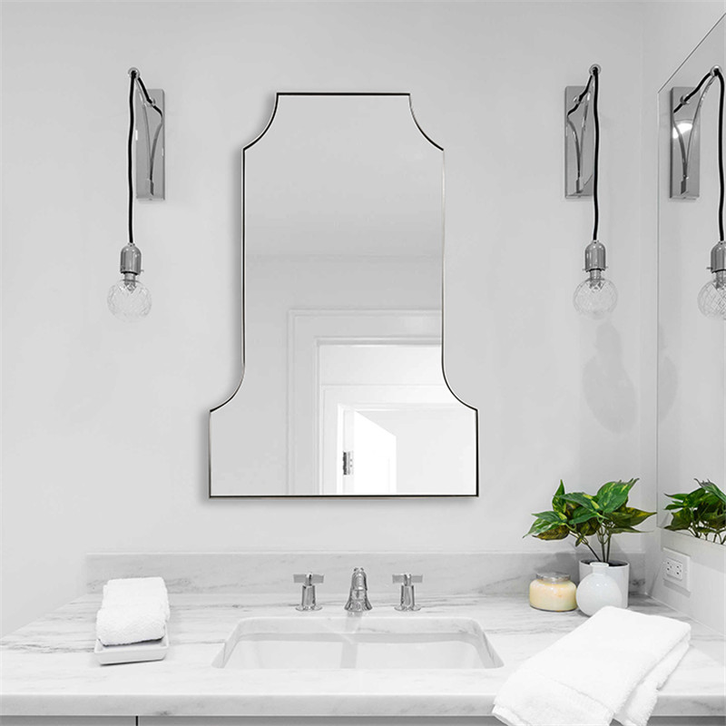  2023 New Irregular Shaped Metal Frame Bathroom Mirror with HD Silver Mirror