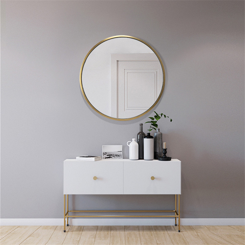 Large Round Wall Mirror with Metal Frame - Hot Sale Shape, Factory Wholesale