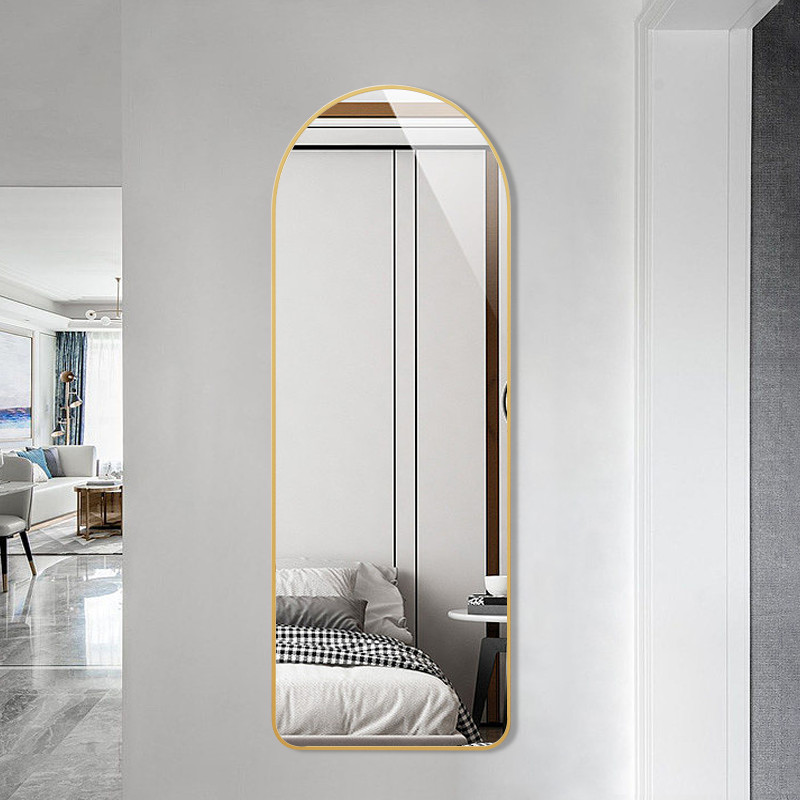  Cheap Aluminum Alloy Full-Body Mirror High Quality Gold And Silver Black Full-Length Floor Mirror Can Be Hung On The Wall And Placed On The Floor