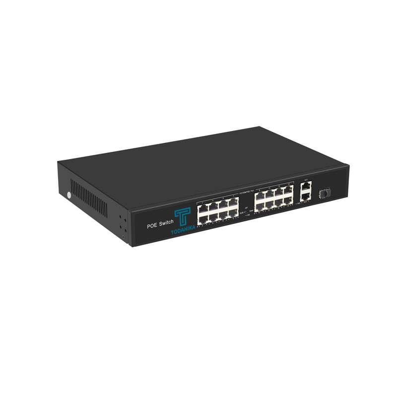 TH-FG010216P-R300W Ethernet Switch GE 2xRJ45+1xSFP, 16x10/100Base-T PoE Port
