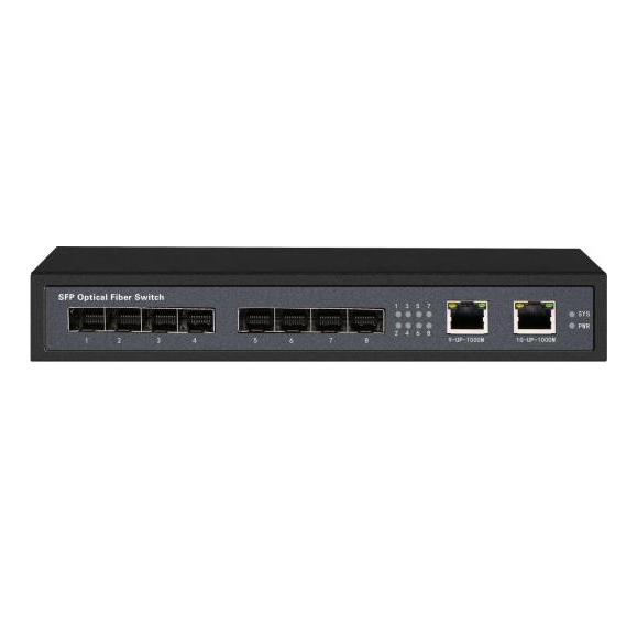 TH-G0802-S Series Fiber Ethernet Switch 8xGigabit SFP, 2x10/100/ 1000Base-T Port