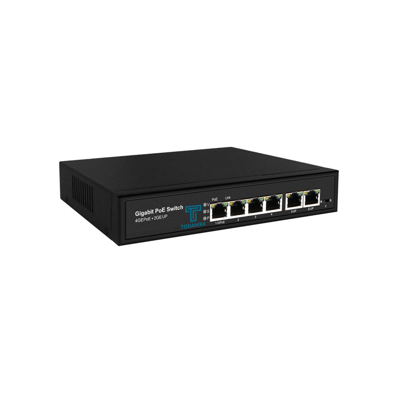 TH-G0006PB-S65W Ethernet Switch 2xGigabit RJ45, 4x10/100/1000Base-T PoE Port