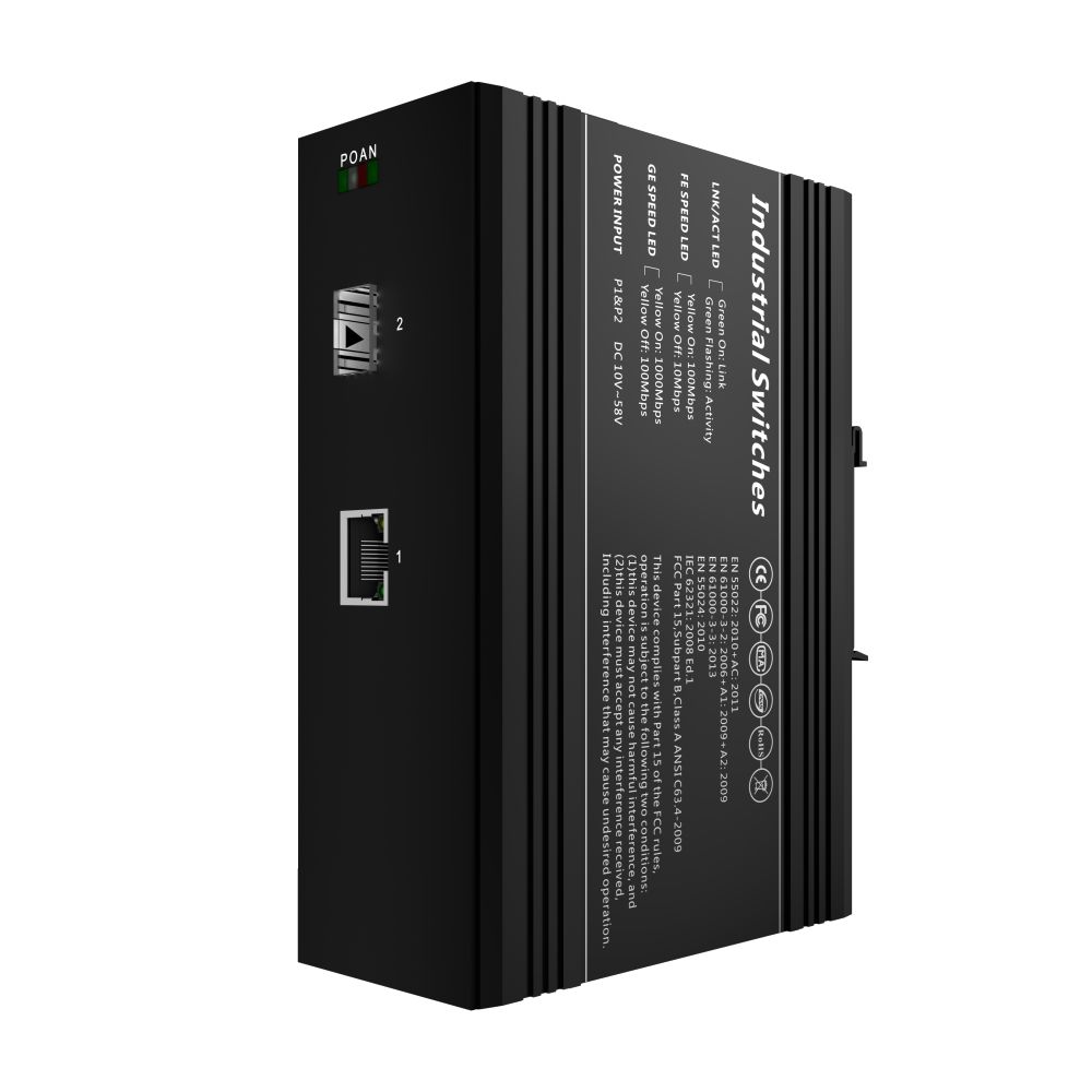 TH-6F0101P Industrial Media Converter 1xGigabit SFP, 1x10/100Base-T PoE 