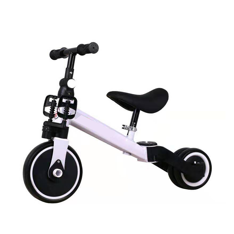 4-in-1 Children's Tricycle Balance Bike with Push Bar for 10-36 Months Old Boys Girls Balance Bike for Children Children's Tricycle with Adjustable Seat and Removable Pedal Walker, White