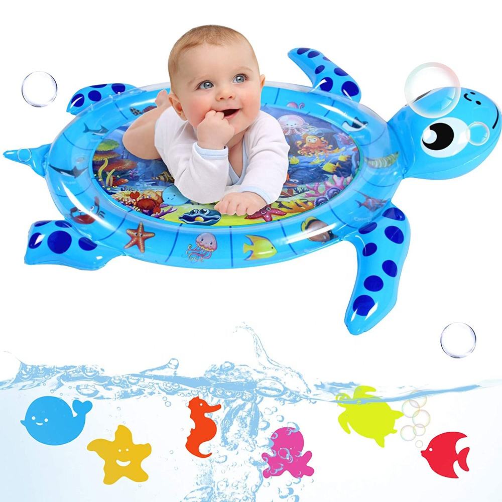 New Arrival Baby Mat Tummy Time PVC Inflatable Sea Turtle Baby Water Play Mat Educational Toy Gift for Baby Fun Activity