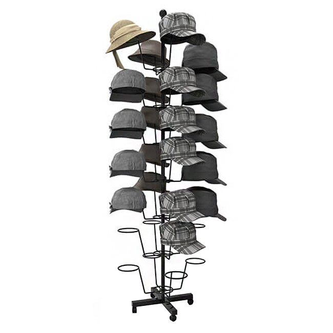 CL125 Retail Boutique Shop Fitting Hat Metal Stands For Display With 7 Wire Holders Rotating For Advertising