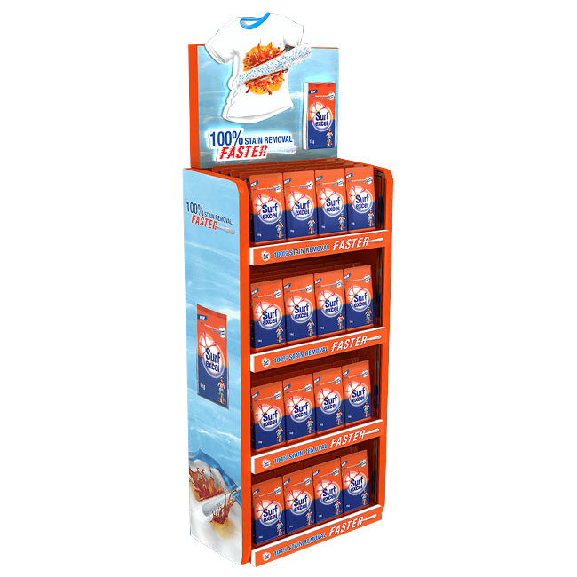 CT113 FASTER Detergent Washing Powder Metal Frame Retail Display Racks With Shelves