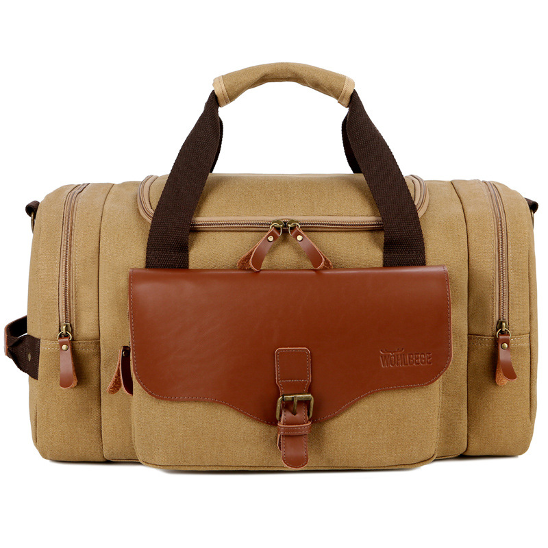 Trust-U Men's Canvas Travel Bag: Large Capacity, Trendy, Handheld, Crossbody & Single-Shoulder Backpack