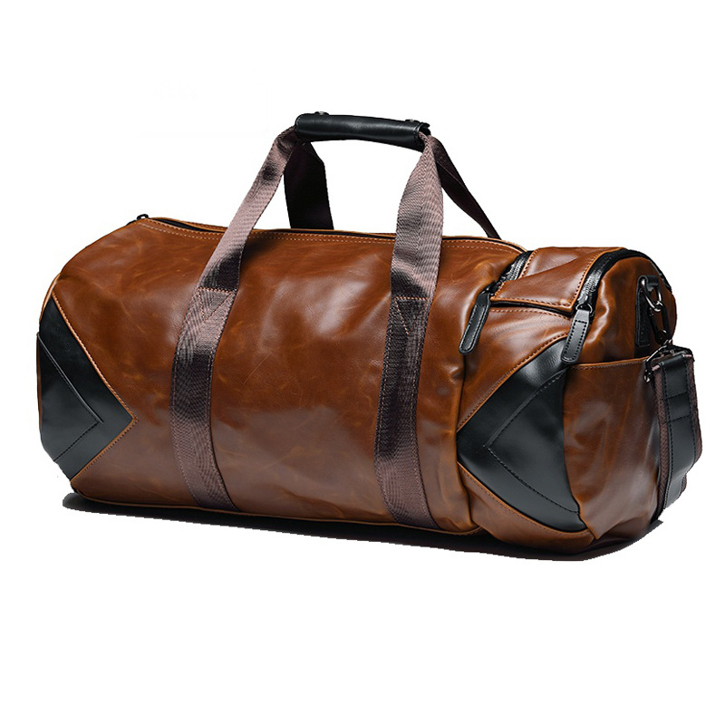 Trust-U Large-Capacity PU Leather Duffle Bag for Short Trips, Crossbody Sports and Fitness Travel Bag