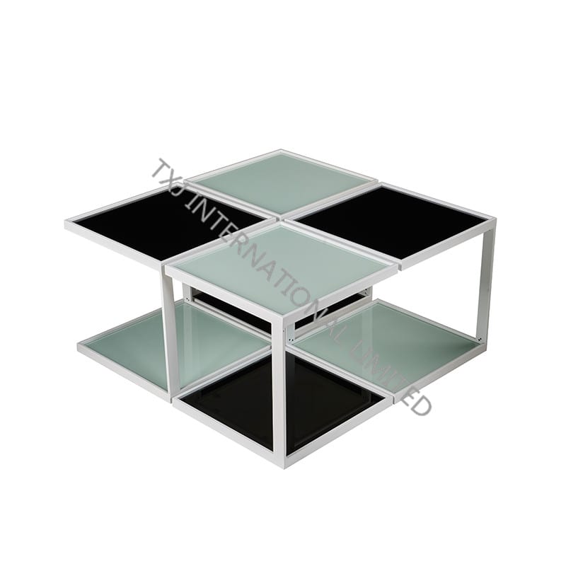 OPO Ceramic Coffee Table With Rose Gloden Chromed Frame
