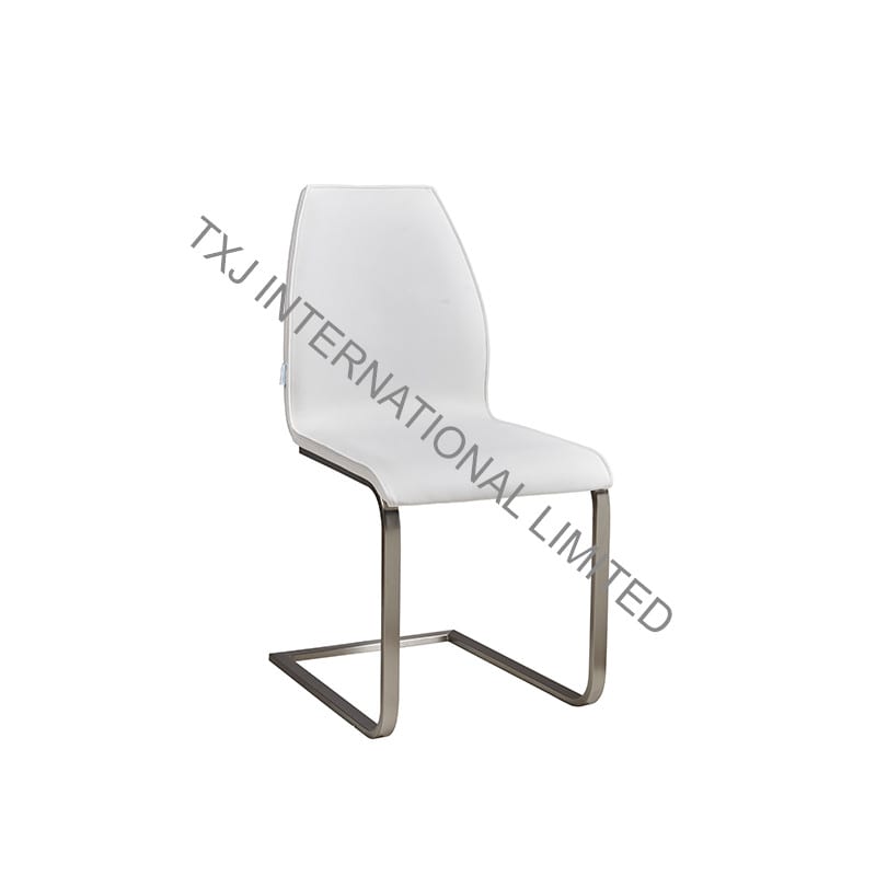  BAILEY PU Dining Chair With High Glossy Bent Plate Frame