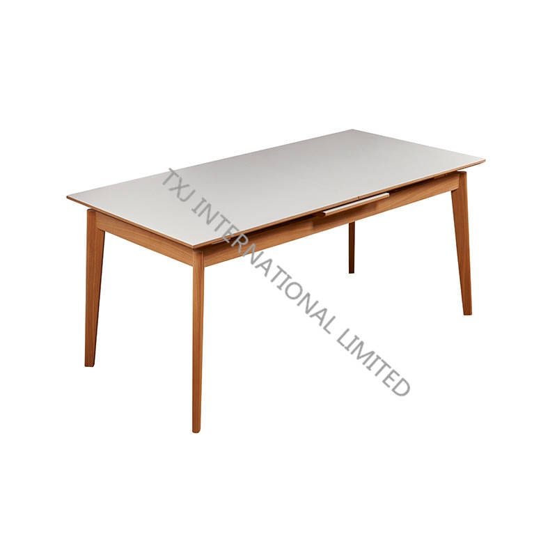 FALSTER-DT Ceramic Extension Table With Solid Wood Leg