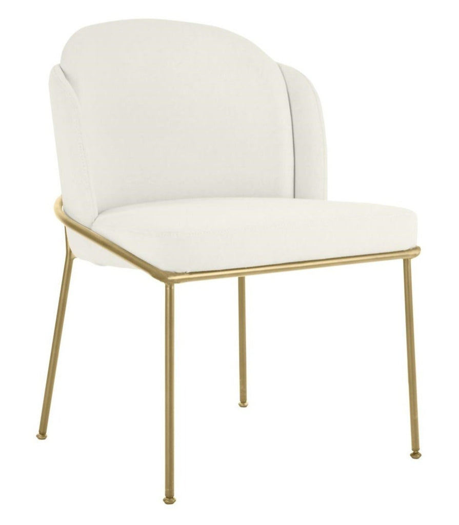 Stylish Gold Metal Framed Velvet Dining Chair, Handmade in Europe