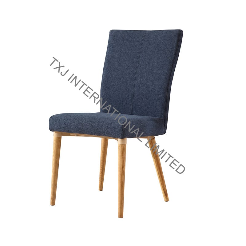 TC-1707A Fabric Dining Chair With Solid Wood Legs