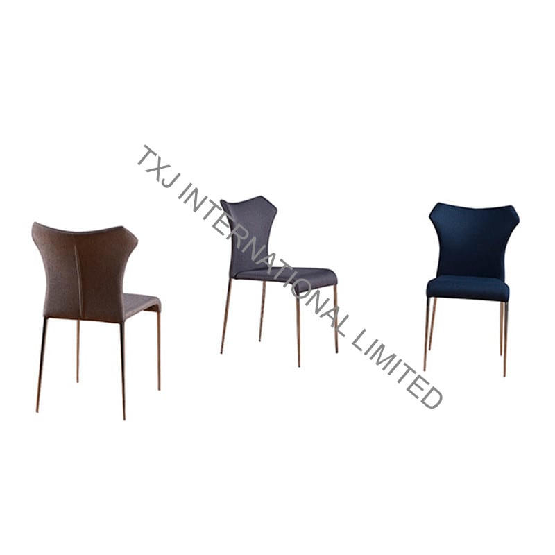 PRINCESS Fabric Dining Chair With Chromed Legs