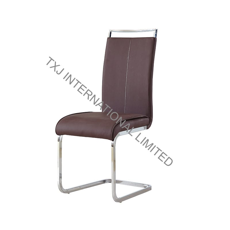 TC-1727 PU Dining Chair with Chromed Frame