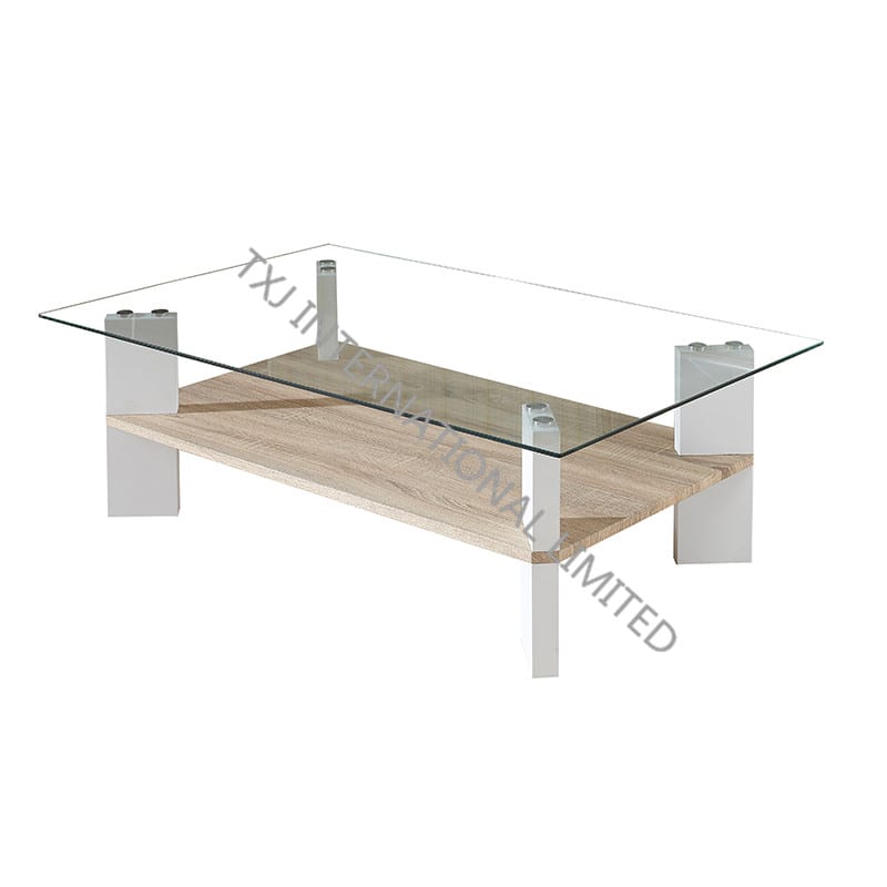  BT-1406B Tempered Glass Coffee Table With MDF Leg