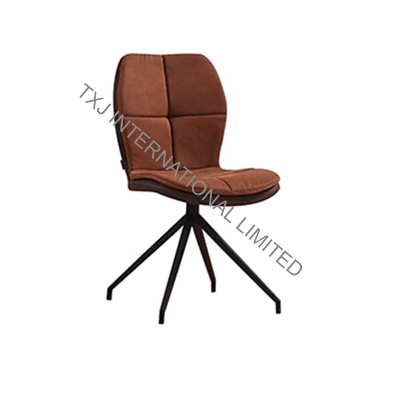 ANYA Fabric Dining Chair Armchair With Black Powder Coating Legs