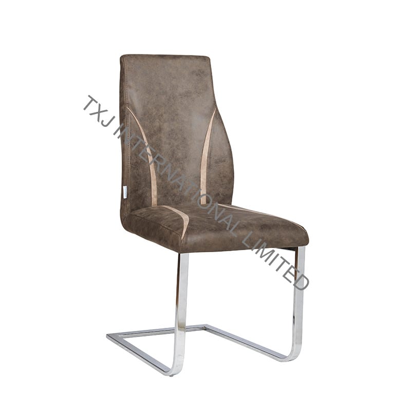 LINE Fabric Dining Chair With Chromed Legs