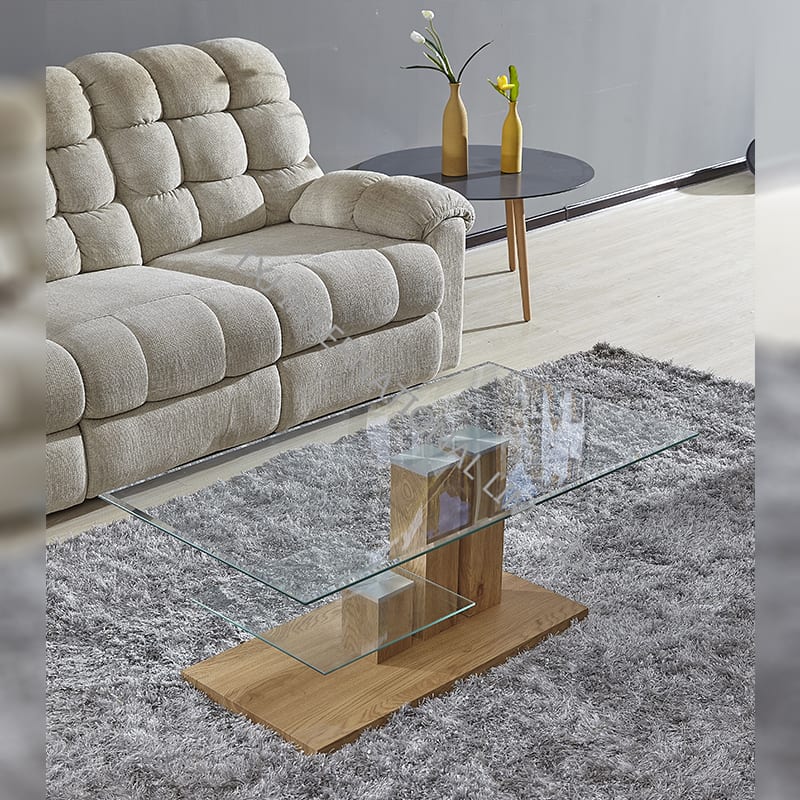 BT-1736 Tempered Glass Coffee Table With MDF Frame