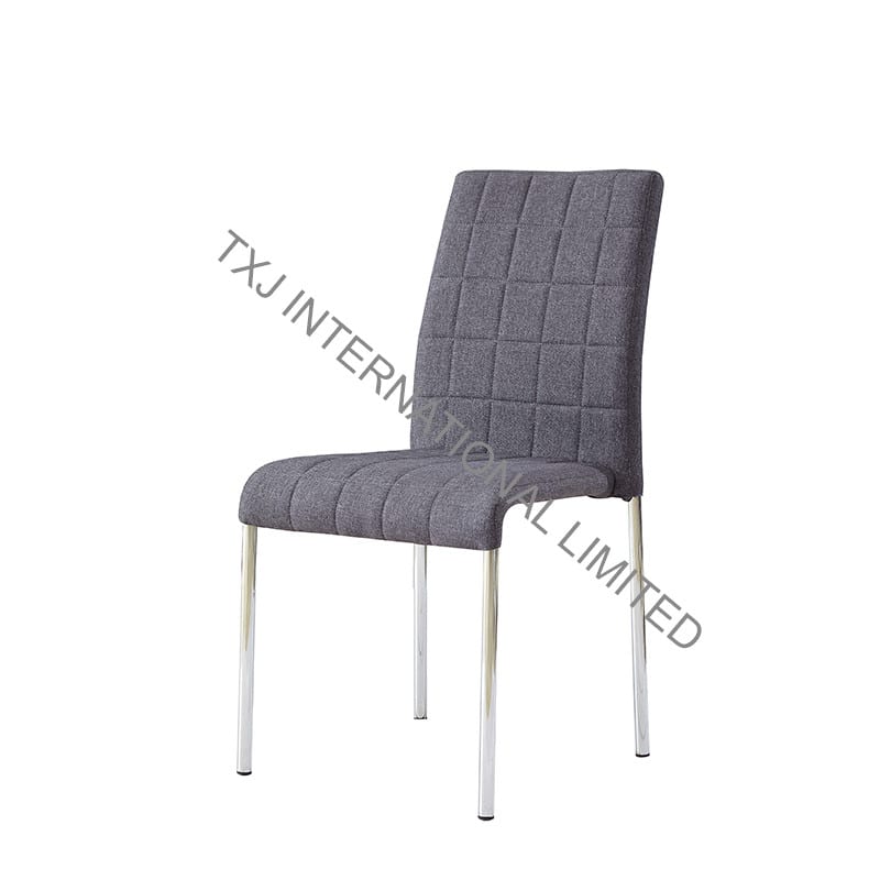 TC-1733 Fabric Dining Chair With Chromed Legs