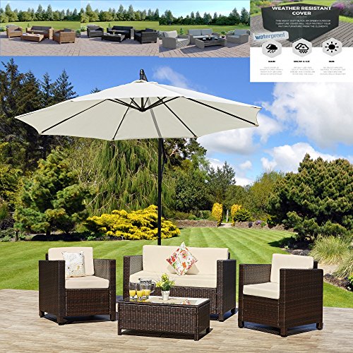 Garden Furniture Set with Firepit Coffee Table and Sofa for 3 Seats in UK