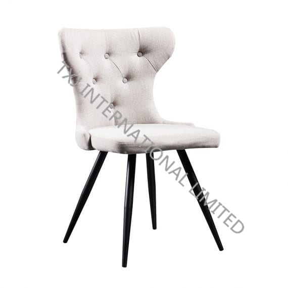 TC-1839 Fabric Dining Chair With Black Powder Coating Legs