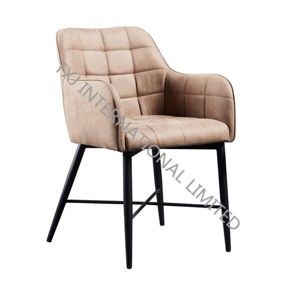 TC-1836 Fabric Arm Chair With Black Powder Coating Legs