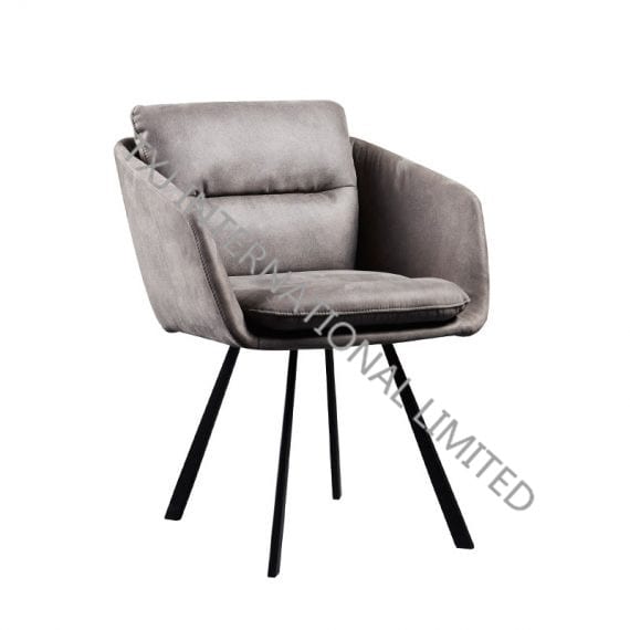 ERICA Fabric Dining Chair Armchair With Black Powder Coating Frame