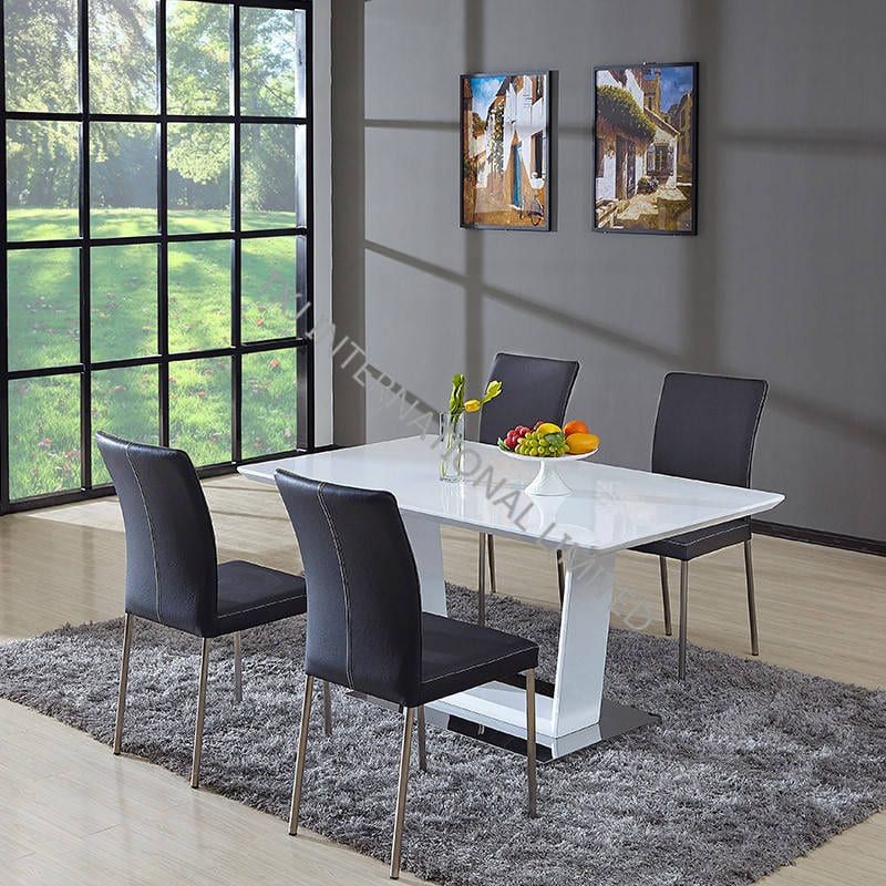 TD-1758 MDF Dining Tabe, high glossy white lacquer top