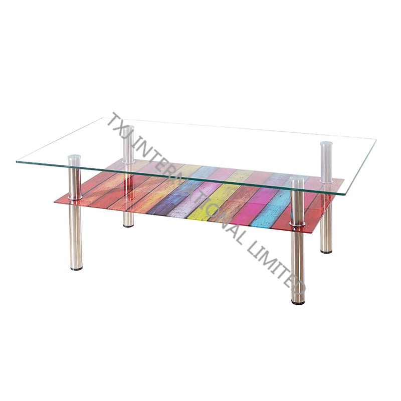 BT-1436 Tempered Glass Coffee Table With Metal Frame