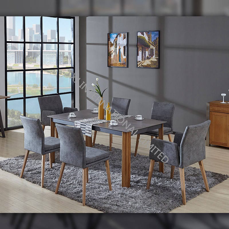 CARSEN-TABLE Tempered glass dining table with hot transfer